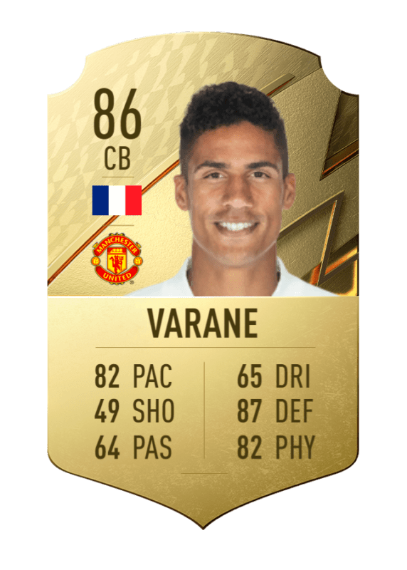 Carta Varane oro único FIFA 22 Ultimate Team