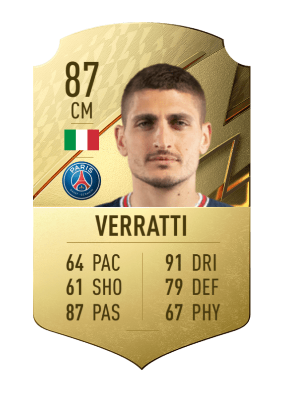 Carta Verratti oro único FIFA 22 Ultimate Team