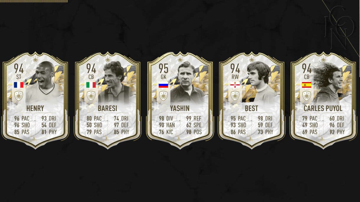 Cartas Moments de Henry, Baresi, Yashin, Best y Puyol FIFA 22 Ultimate Team