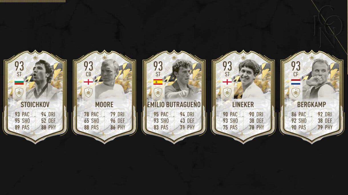 Cartas Moments de Stoichkov, Moore, Butragueño, Lineker, Bergkamp FIFA 22 Ultimate Team