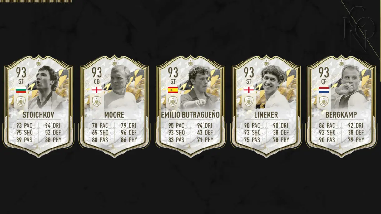 Cartas Moments de Stoichkov, Moore, Butragueño, Lineker, Bergkamp FIFA 22 Ultimate Team