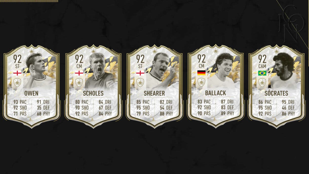 Cartas Moments de Owen, Scholes, Shearer, Ballack y Sócrates FIFA 22 Ultimate Team