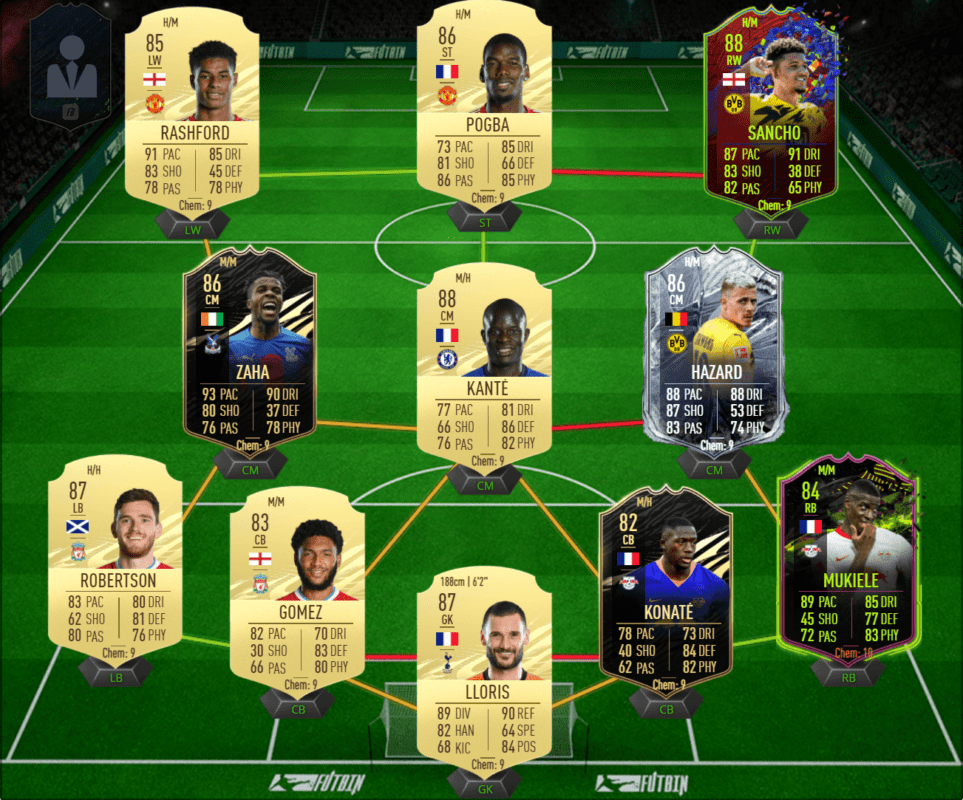 Híbrido Premier League y Bundesliga 4-3-3 FIFA 21 Ultimate Team