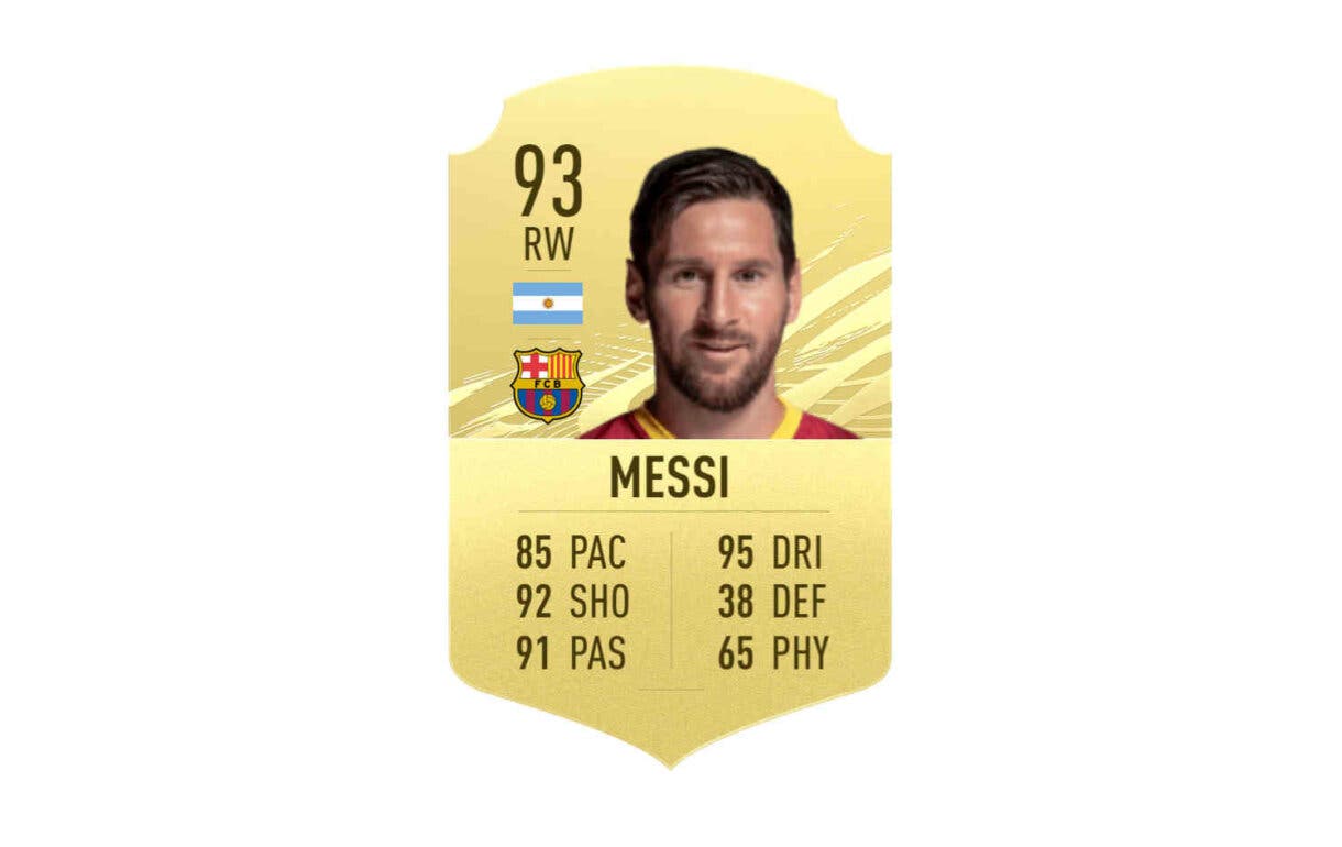 Carta Messi oro FIFA 21 Ultimate Team