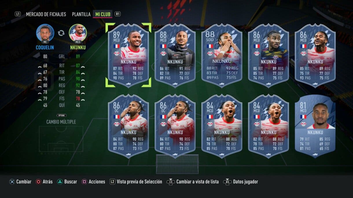 Cartas de Christopher Nkunku en FIFA 22 Ultimate Team