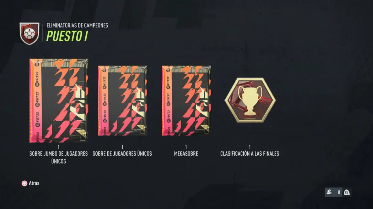 Recompensas Eliminatorias de Campeones FUT Champions, puesto I FIFA 22 Ultimate Team
