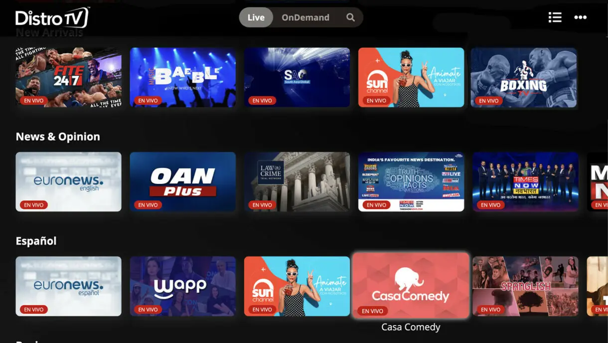 DistroTV español