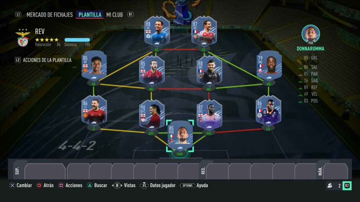Híbrido Inglaterra y Francia 4-4-2 para superar los objetivos de Alessandrini y Tavernier FUTTIES FIFA 21 Ultimate Team