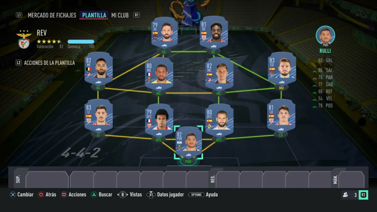 Once completo barato formación 4-4-2 probablemente válido para Icon Swaps Liga Santander en FIFA 21 Ultimate Team