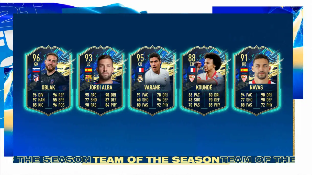 Cartas defensores y portero TOTS Liga Santander FIFA 21 Ultimate Team