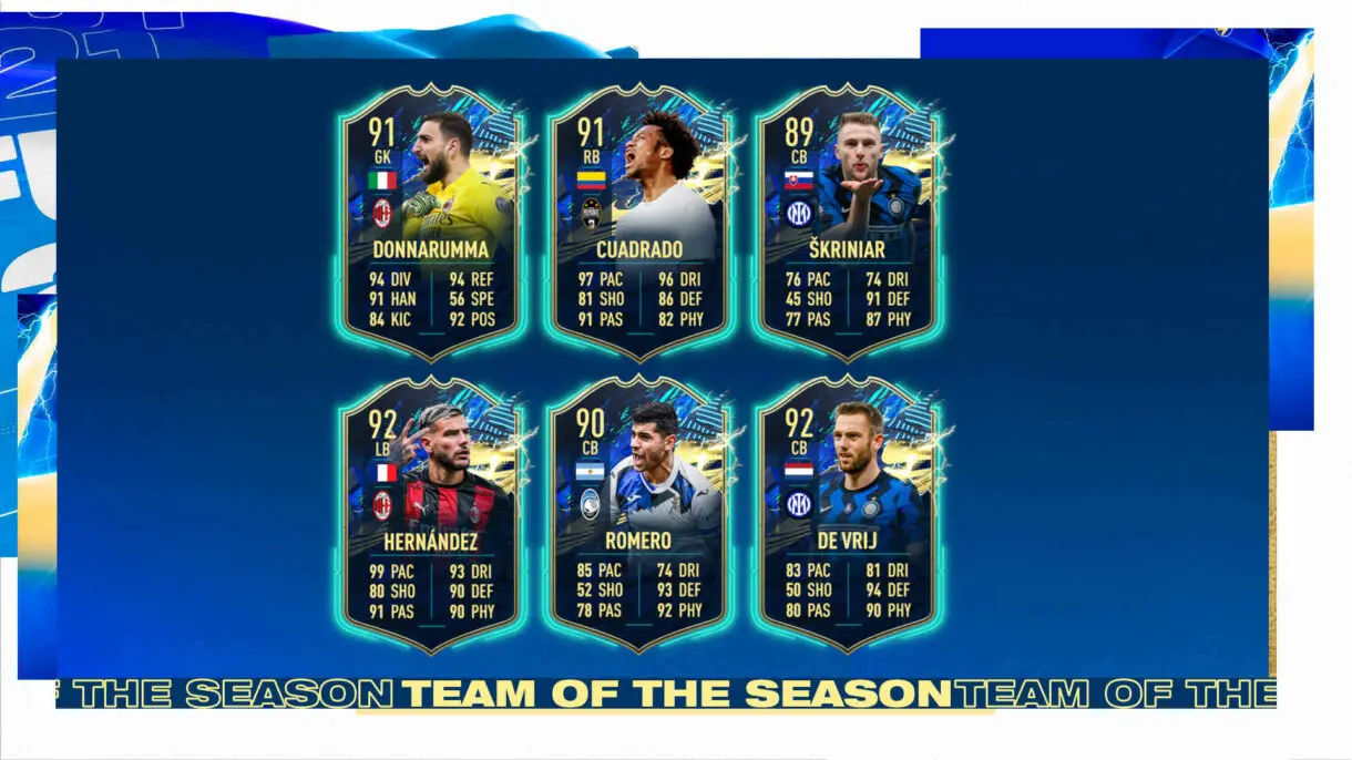 Cartas TOTS defensas Serie A FIFA 21 Ultimate Team