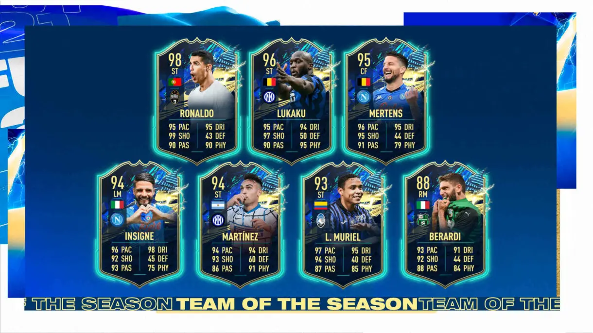 Cartas TOTS atacantes Serie A FIFA 21 Ultimate Team