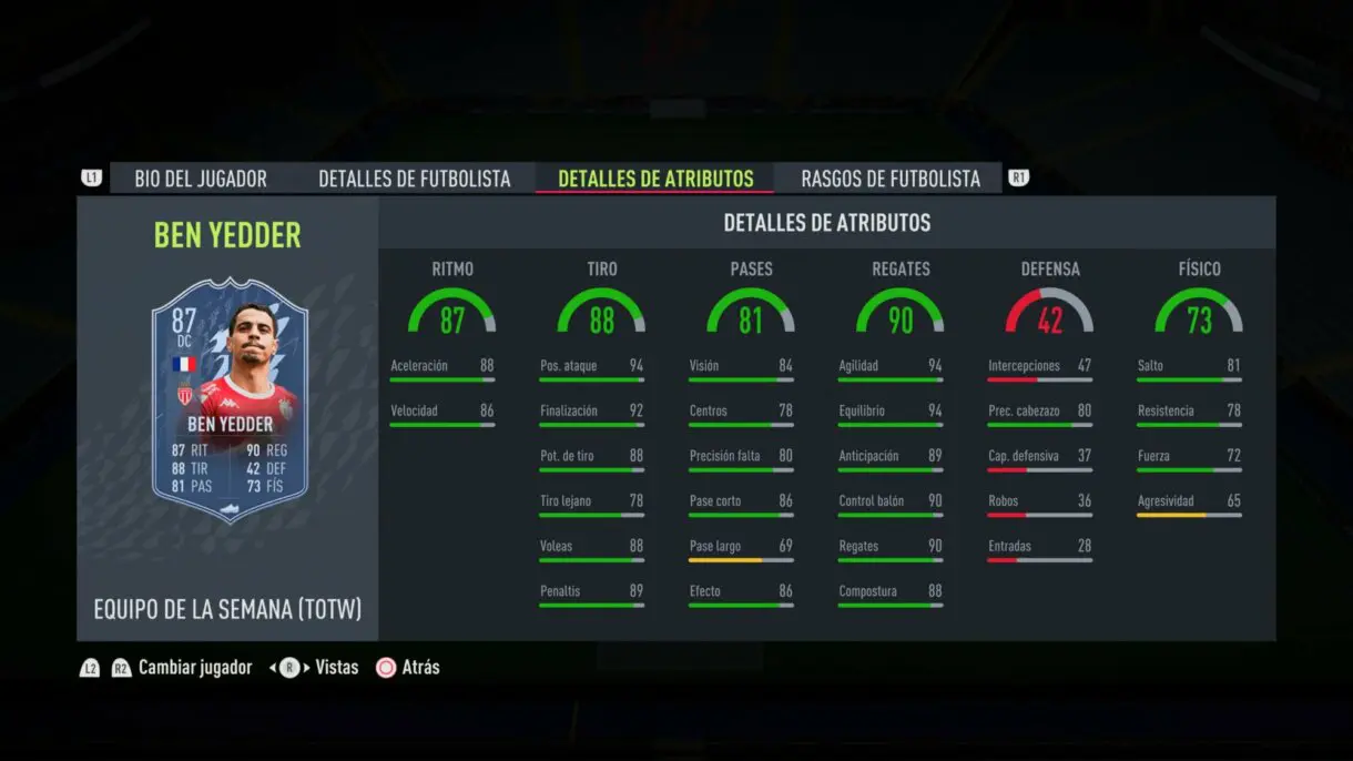Stats in game Ben Yedder SIF FIFA 22 Ultimate Team