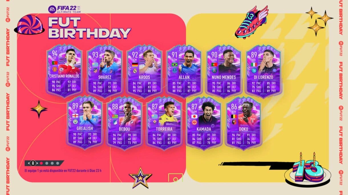 Equipo 1 completo FUT Birthday FIFA 22 Ultimate Team