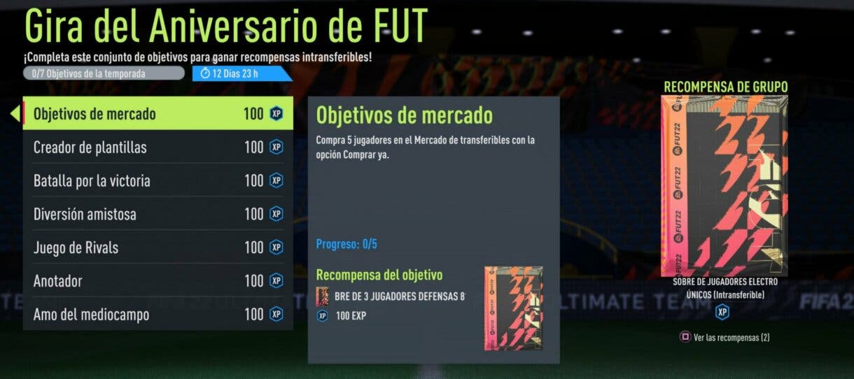 Objetivos "Gira del Aniversario de FUT" FIFA 22 Ultimate Team