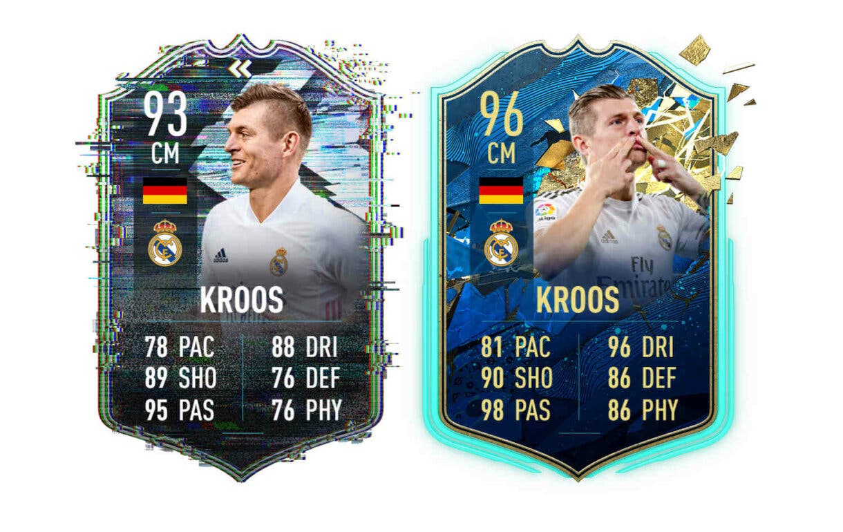 Cartas Kroos Flashback y Kroos TOTS. FIFA 21 y FIFA 20 Ultimate Team