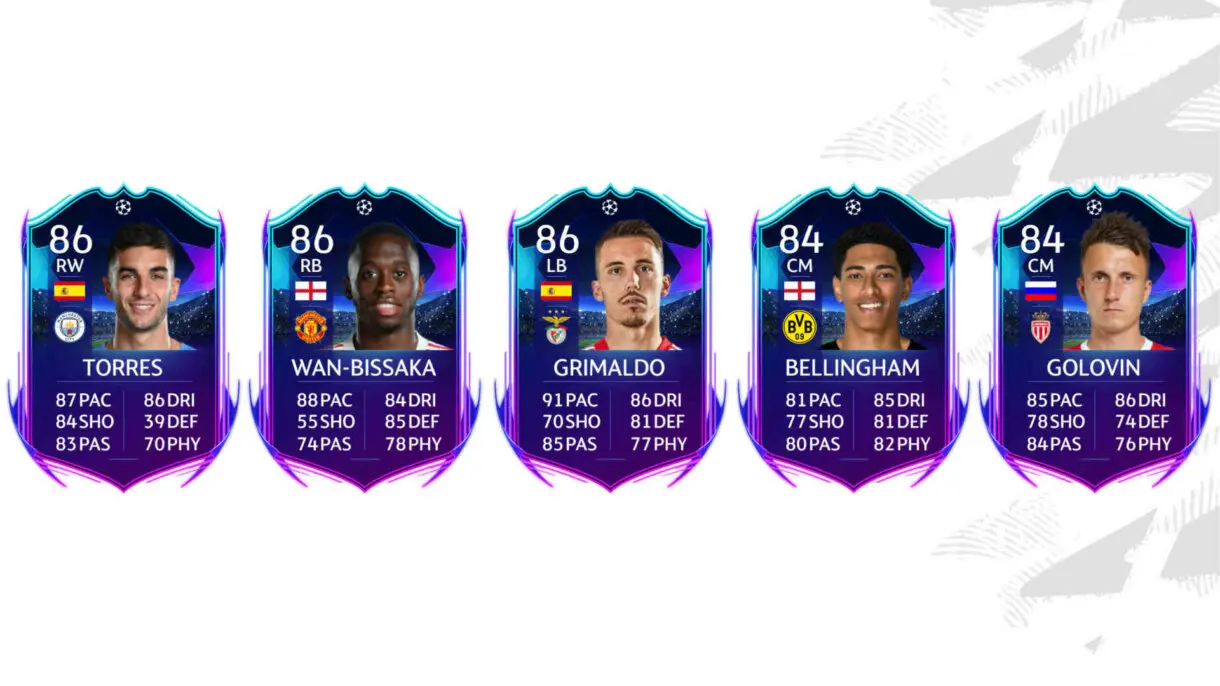 Hipotéticas cartas RTTK de Ferrán Torres, Wan-Bissaka, Grimaldo, Bellingham y Golovin FIFA 22 Ultimate Team