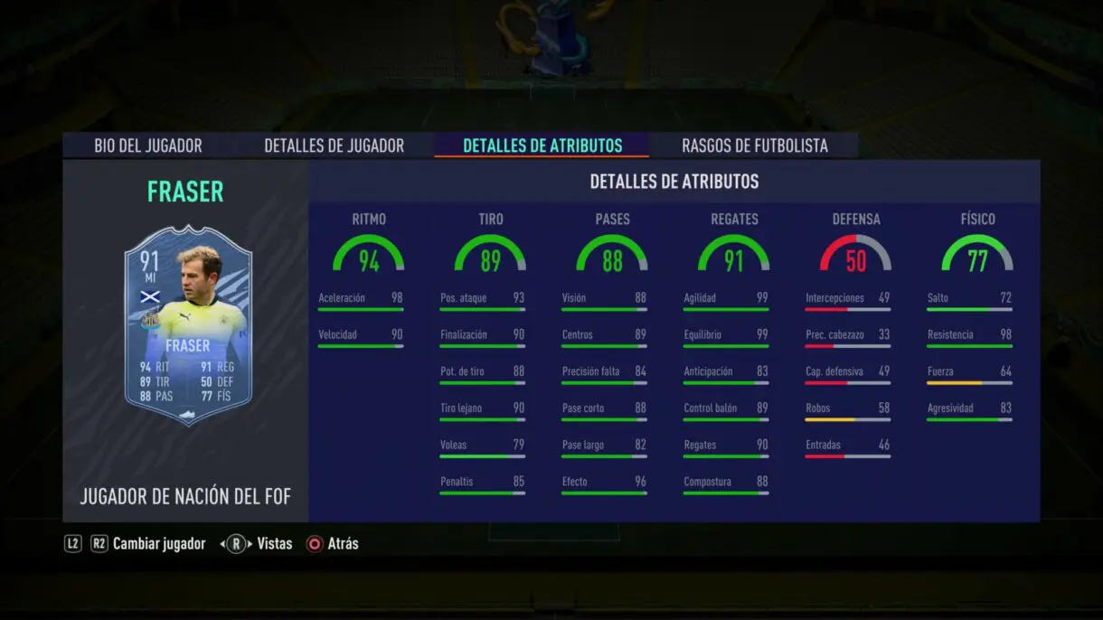 Stats in game Fraser Jugador de Nación FIFA 21 Ultimate Team