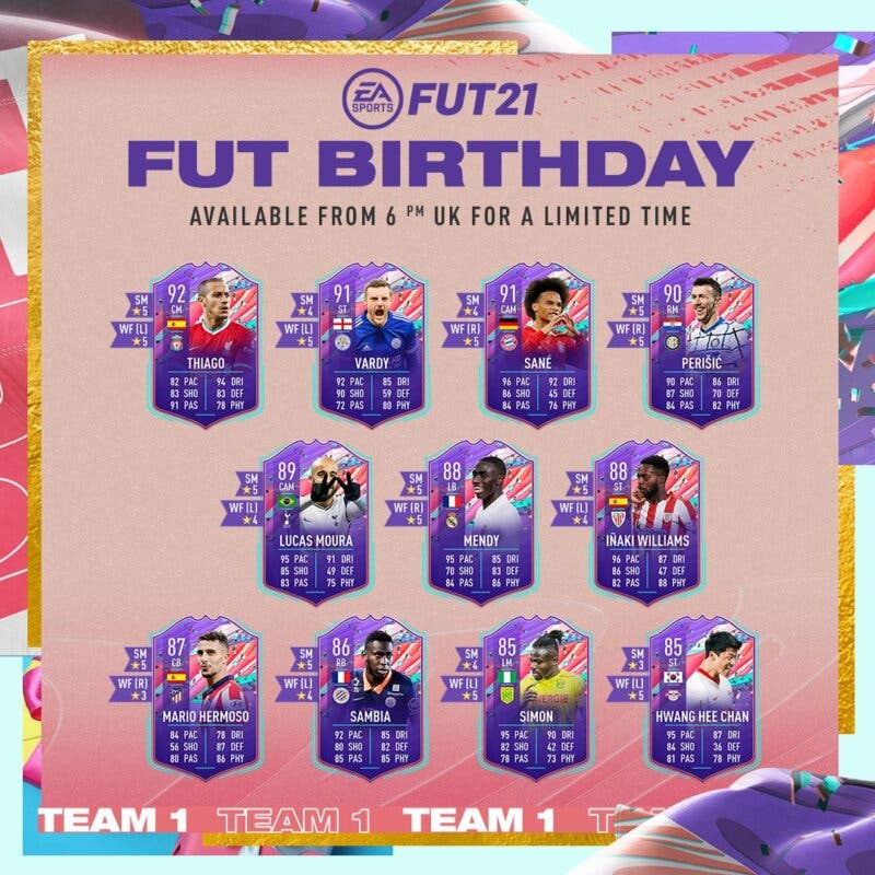 Primer equipo FUT Birthday FIFA 21 Ultimate Team