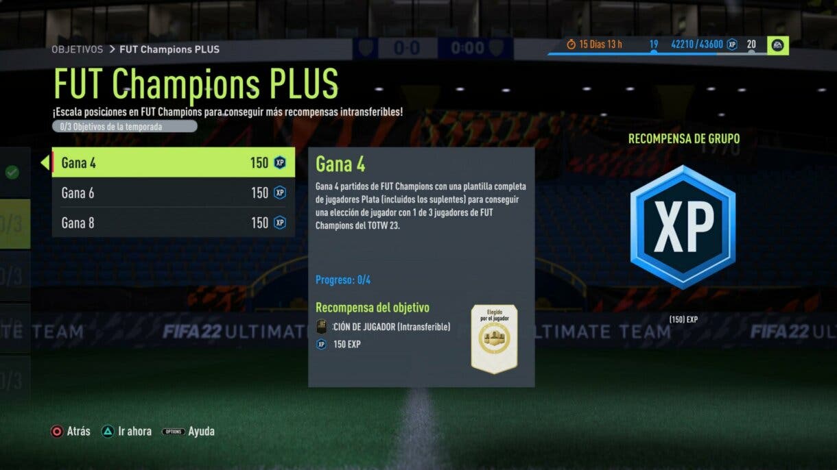 Objetivos FUT Champions PLUS FIFA 22 Ultimate Team