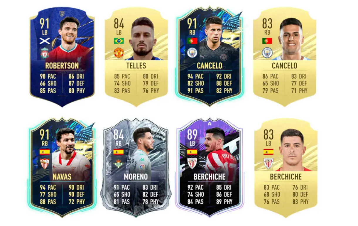 Cartas de laterales de perfil ofensivo FIFA 21 Ultimate Team