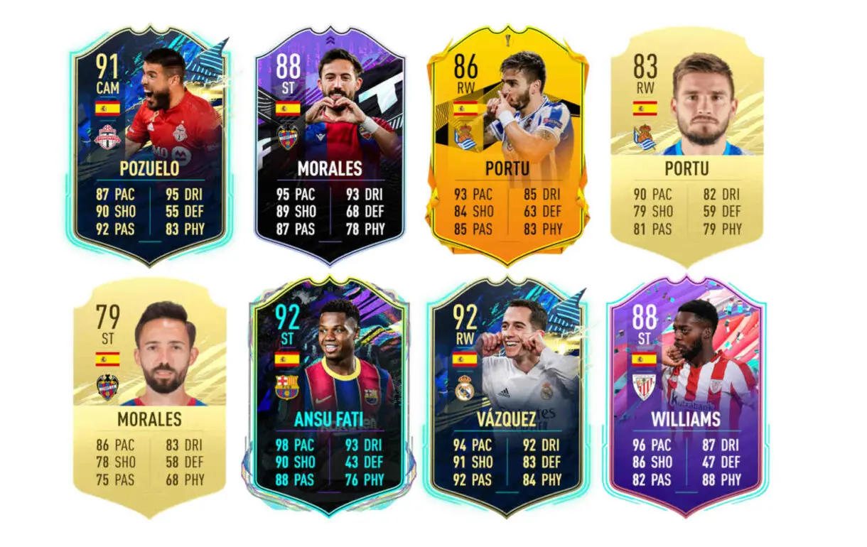 Cartas de España con buen tiro FIFA 21 Ultimate Team