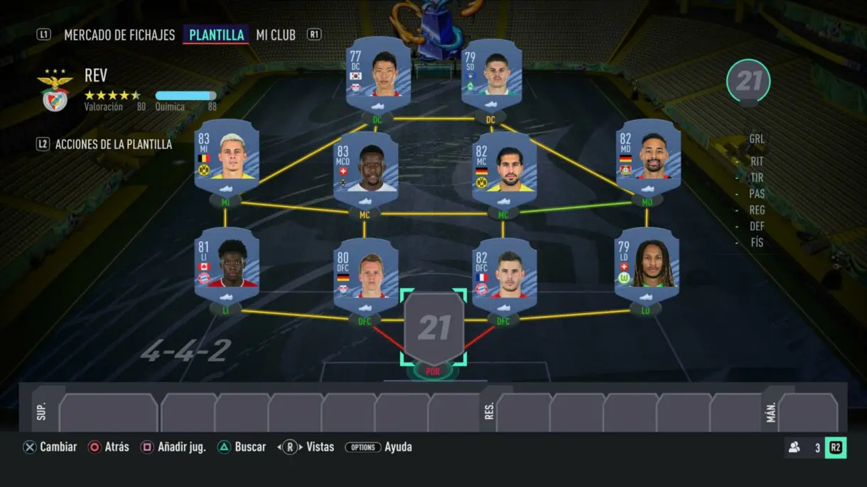 Equipo completo barato Bundesliga (menos portero) válido Icon Swaps FIFA 21 Ultimate Team