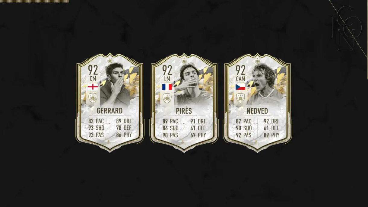 Cartas Icono Moments Gerrard, Piré y Nedved FIFA 22 Ultimate Team