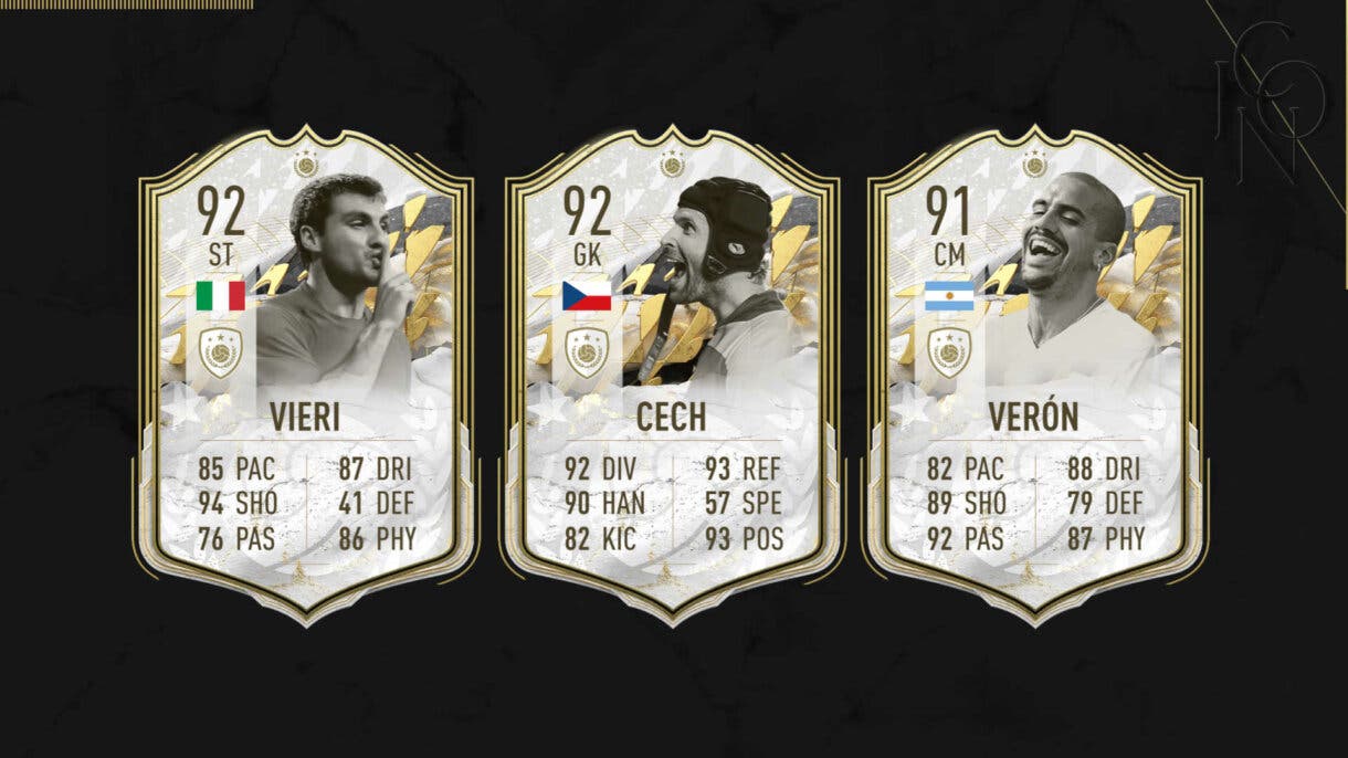 Cartas Icono Moments Vieri, Cech y Verón FIFA 22 Ultimate Team
