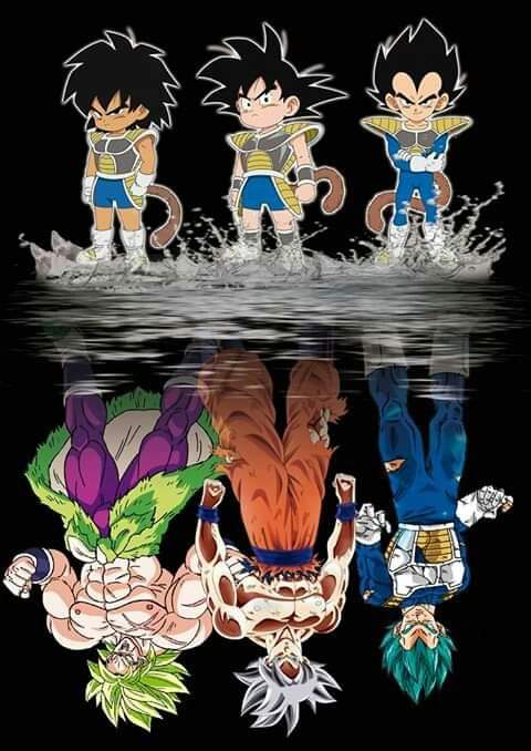 Dragon Ball: La imagen que muestra cómo Goku, Broly y Vegeta han cambiado  con los años