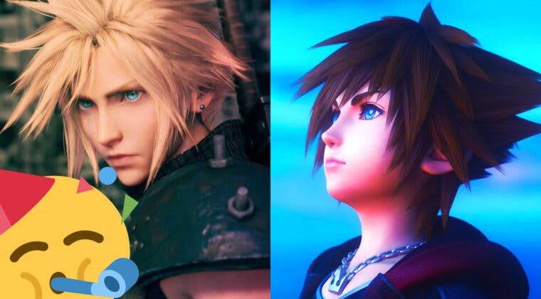 Imagen de La preciosa felicitación de Final Fantasy VII Remake a Kingdom Hearts por su 20 Aniversario