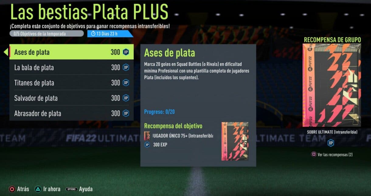 Objetivos Las bestias Plata PLUS FIFA 22 Ultimate Team
