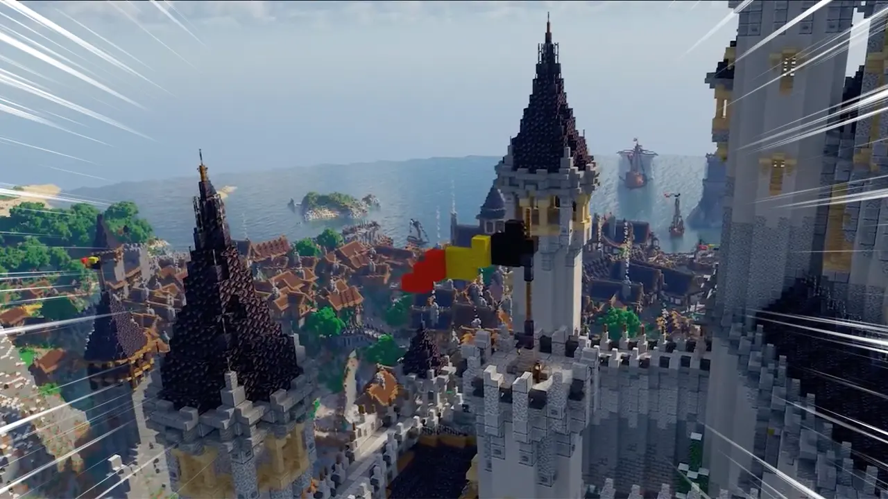 ciudad medieval minecraft