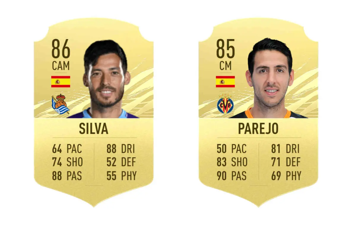 Cartas David Silva y Dani Parejo oro FIFA 21 Ultimate Team