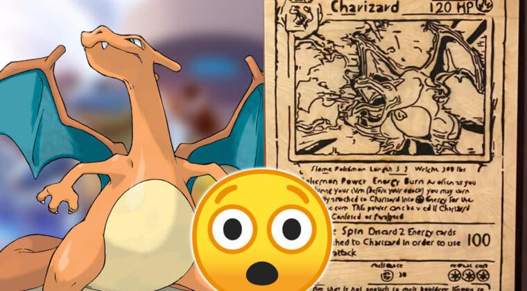 Imagen de Fan de Pokémon crea una carta gigante de Charizard con madera y... ¿El sol y una lupa?