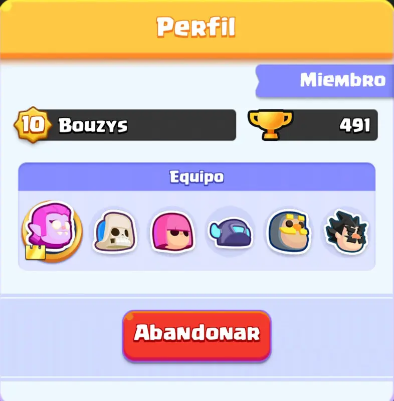 Abandonar clan Clash Mini