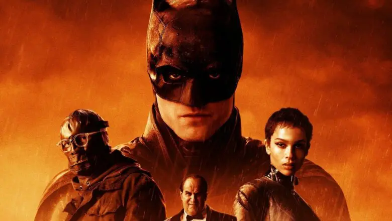 Batman, Catwoman, Pingüino y Enigma en una fotografía de The Batman