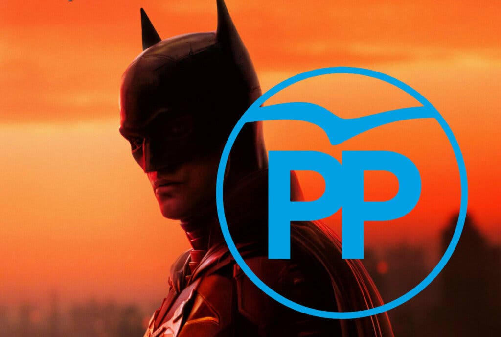 El Batman de Robert Pattinson con el logo del PP (Partido Popular)