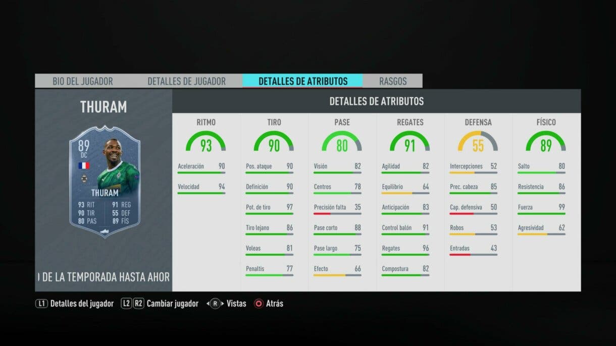 thuram tots fifa 20 stats in game
