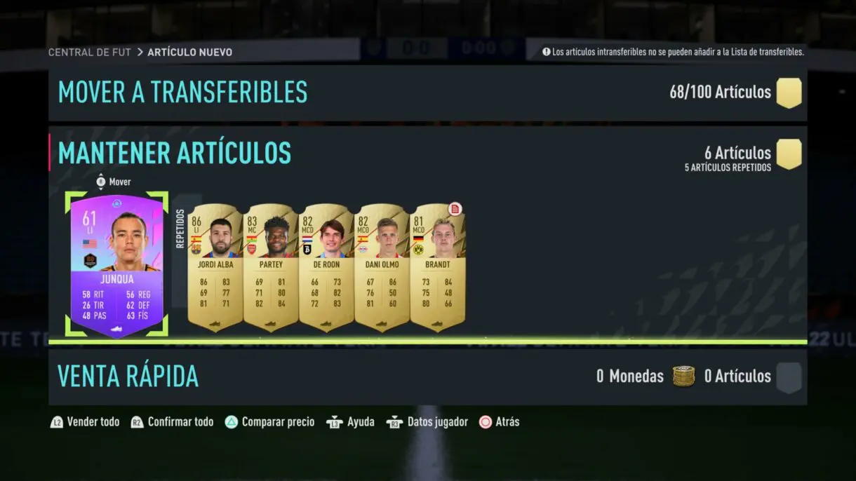 Artículos de la tienda, entre ellos el último token FUT Birthday de FIFA 22 Ultimate Team