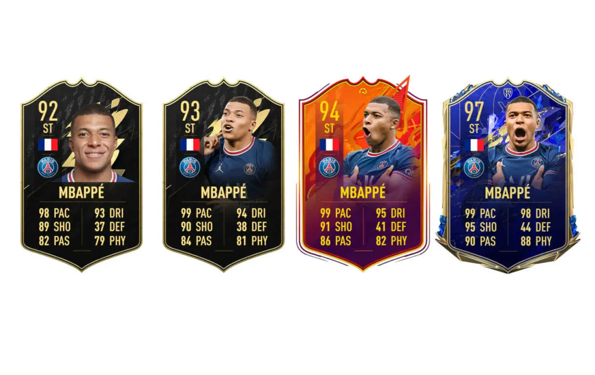 Cartas especiales de Kylian Mbappé FIFA 22 Ultimate Team