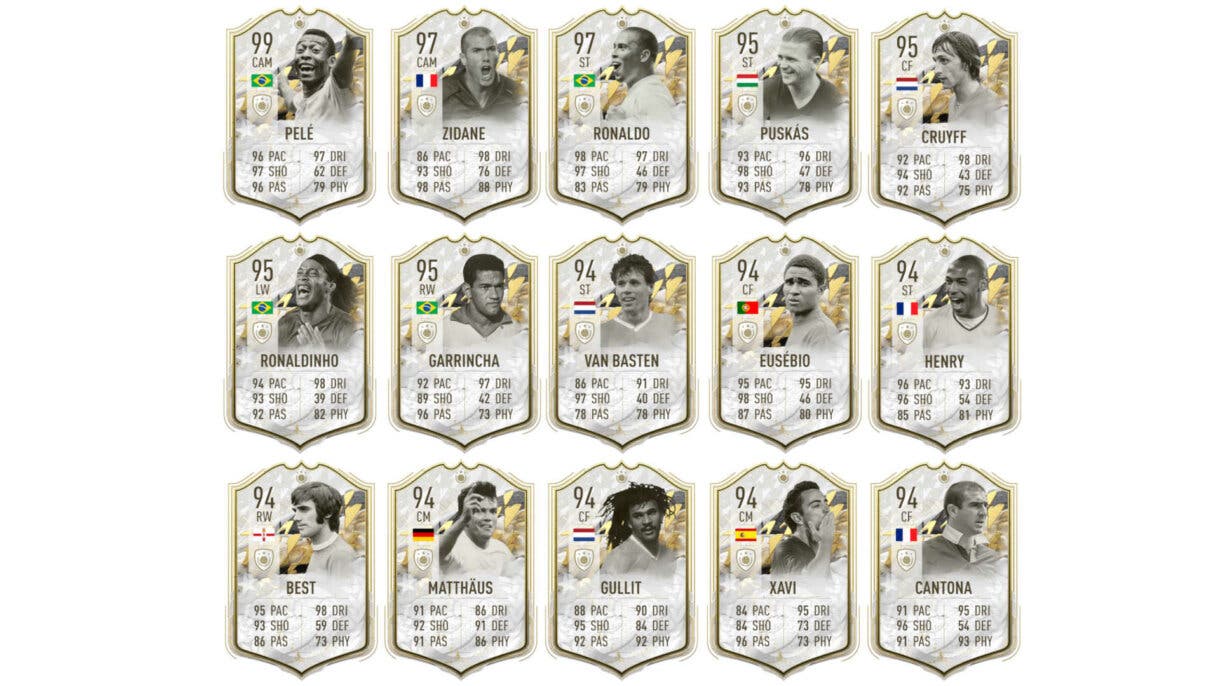 Cartas Iconos Moments mediocentros y delanteros +91 FIFA 22 Ultimate Team (primera parte)