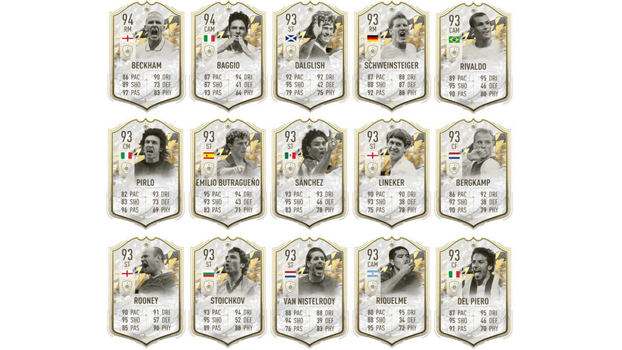 Cartas Iconos Moments mediocentros y delanteros +91 FIFA 22 Ultimate Team (segunda parte)