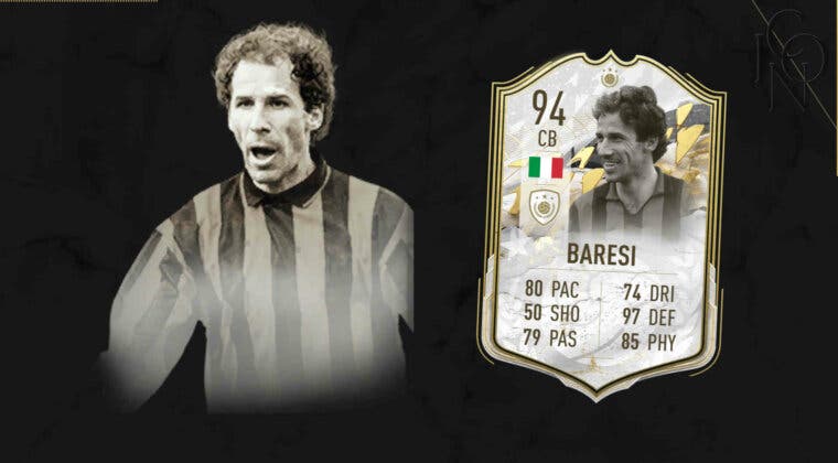 Imagen de FIFA 22 Iconos: Franco Baresi Moments ya aparece en SBC