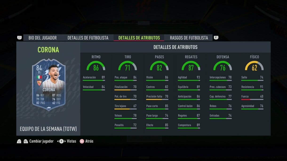 Stats in game Corona IF FIFA 22 Ultimate Team