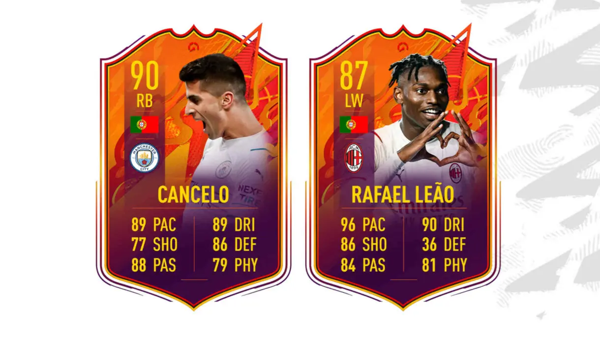 Cartas Headliners Cancelo y Rafael Leao FIFA 22 Ultimate Team