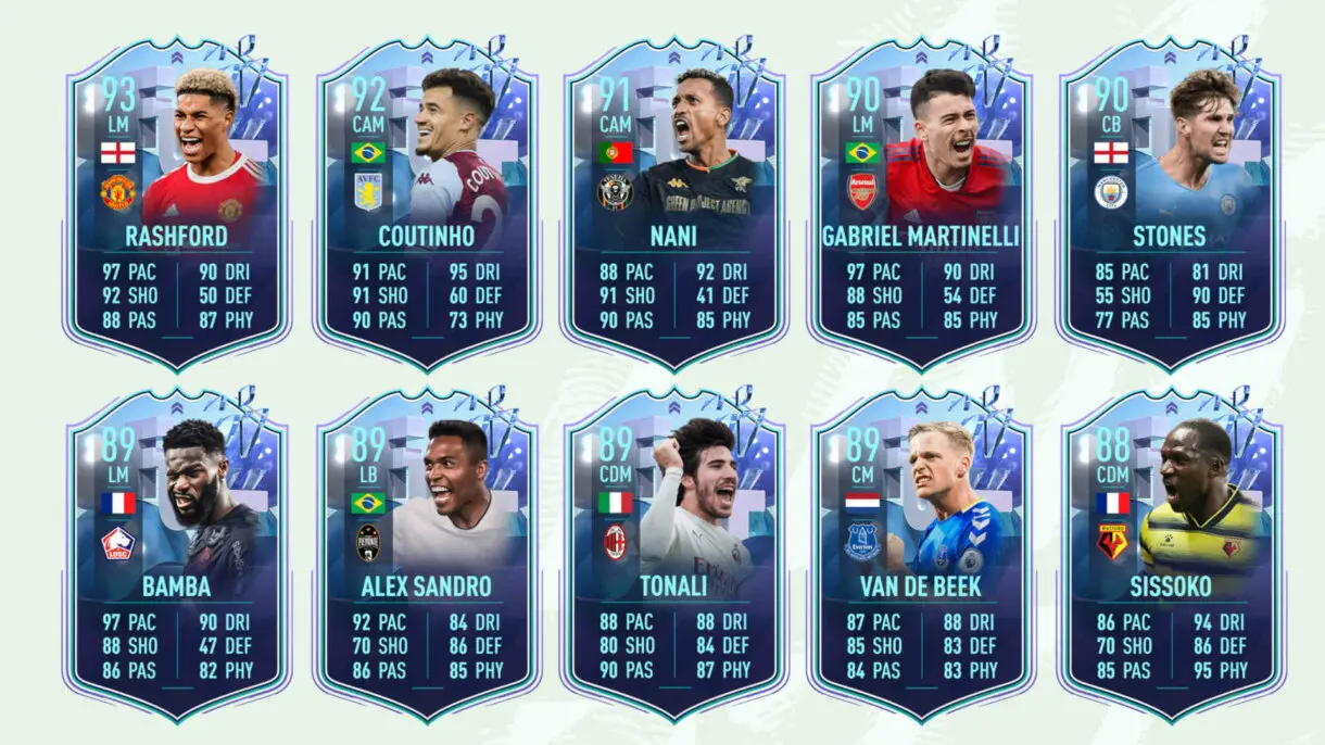 Primera parte cartas Fantasy FUT sin upgrades FIFA 22 Ultimate Team