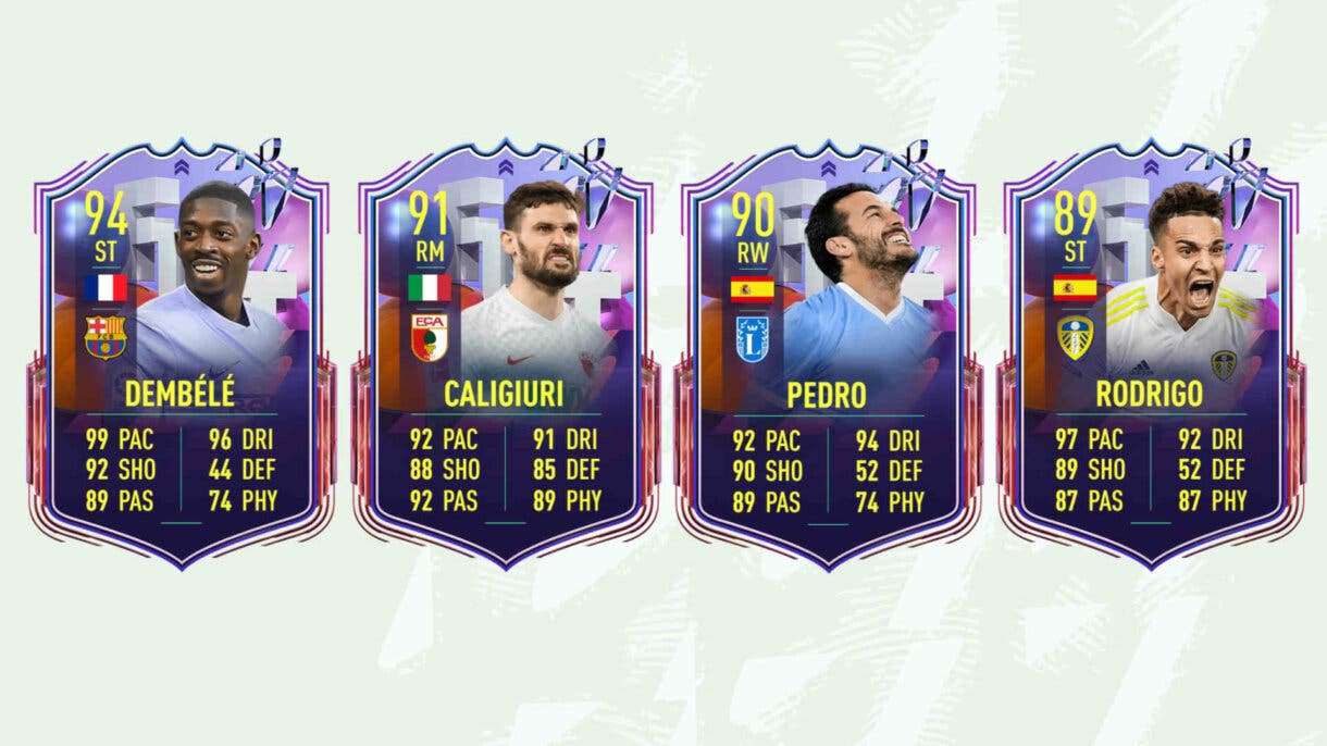 Cartas FUT Captains Dembélé, Caligiuri, Pedro y Rodrigo FIFA 22 Ultimate Team