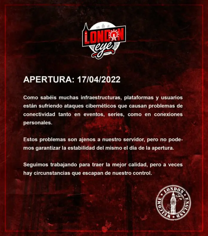 comunicado de london eye