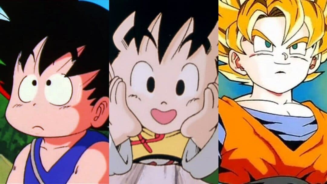  Dragon Ball  Así eran Goku, Gohan y Goten con los mismos años